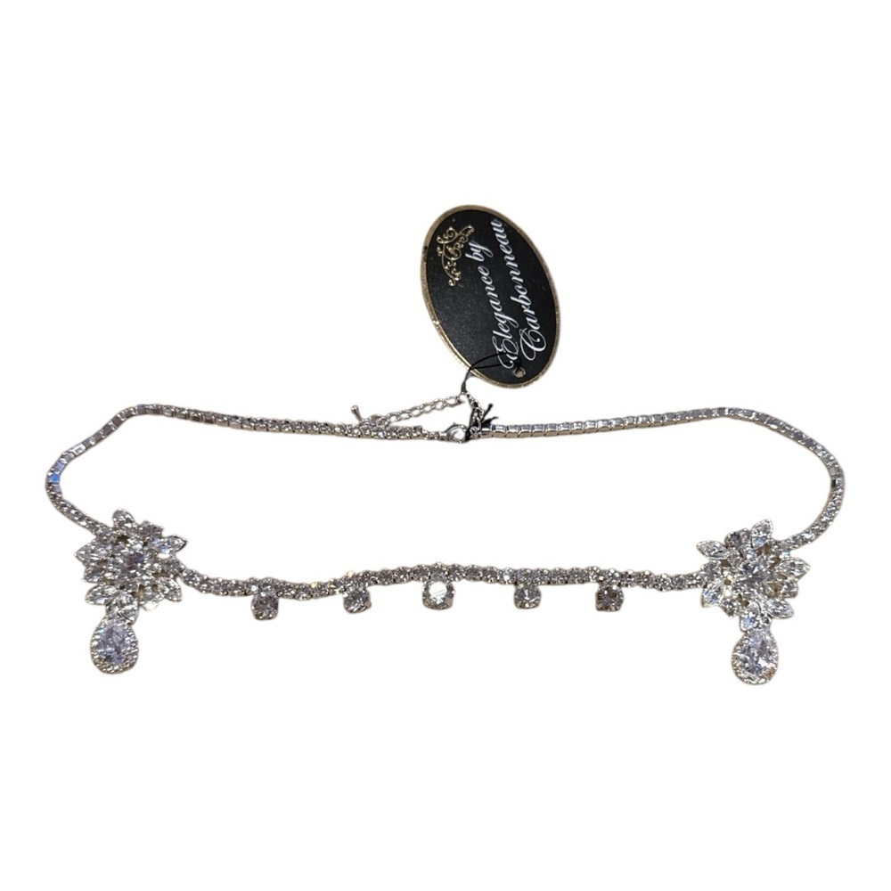 Elegant Silver headband with Crystal Accents